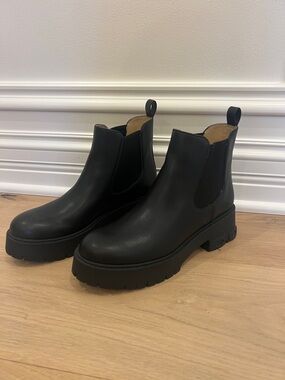 Womens Black Coach Chelsea Platform Boots